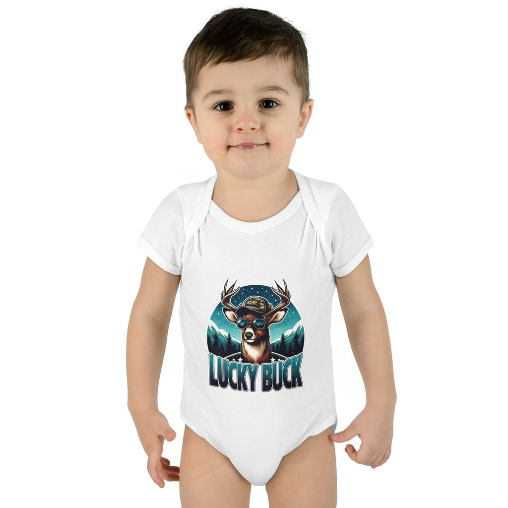 Lucky Buck Baby Bodysuit — Cute Deer Infant One-Piece