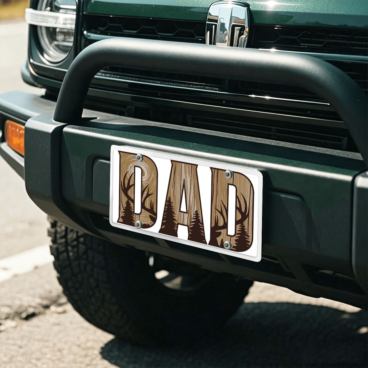 License Plate 12" × 6" (Made in USA) Hunting Dad Deer Camouflage Camo Waterfowl Deer Camo Men TShirt