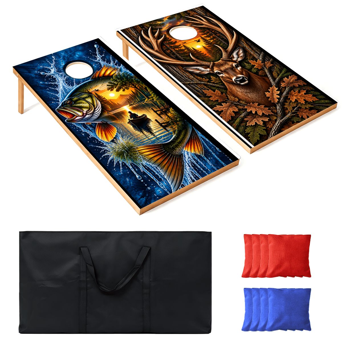 Cornhole Boards Game Set PrintKKFishUPLOADSAFE3543x7087 PrintKKDeerUPLOADSAFE3543x7087