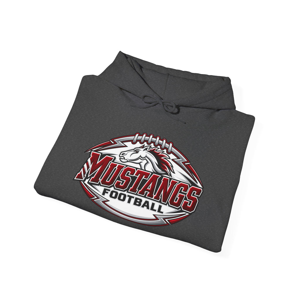 Mustangs Football Hoodie — Vintage Mascot Football Logo Pullover