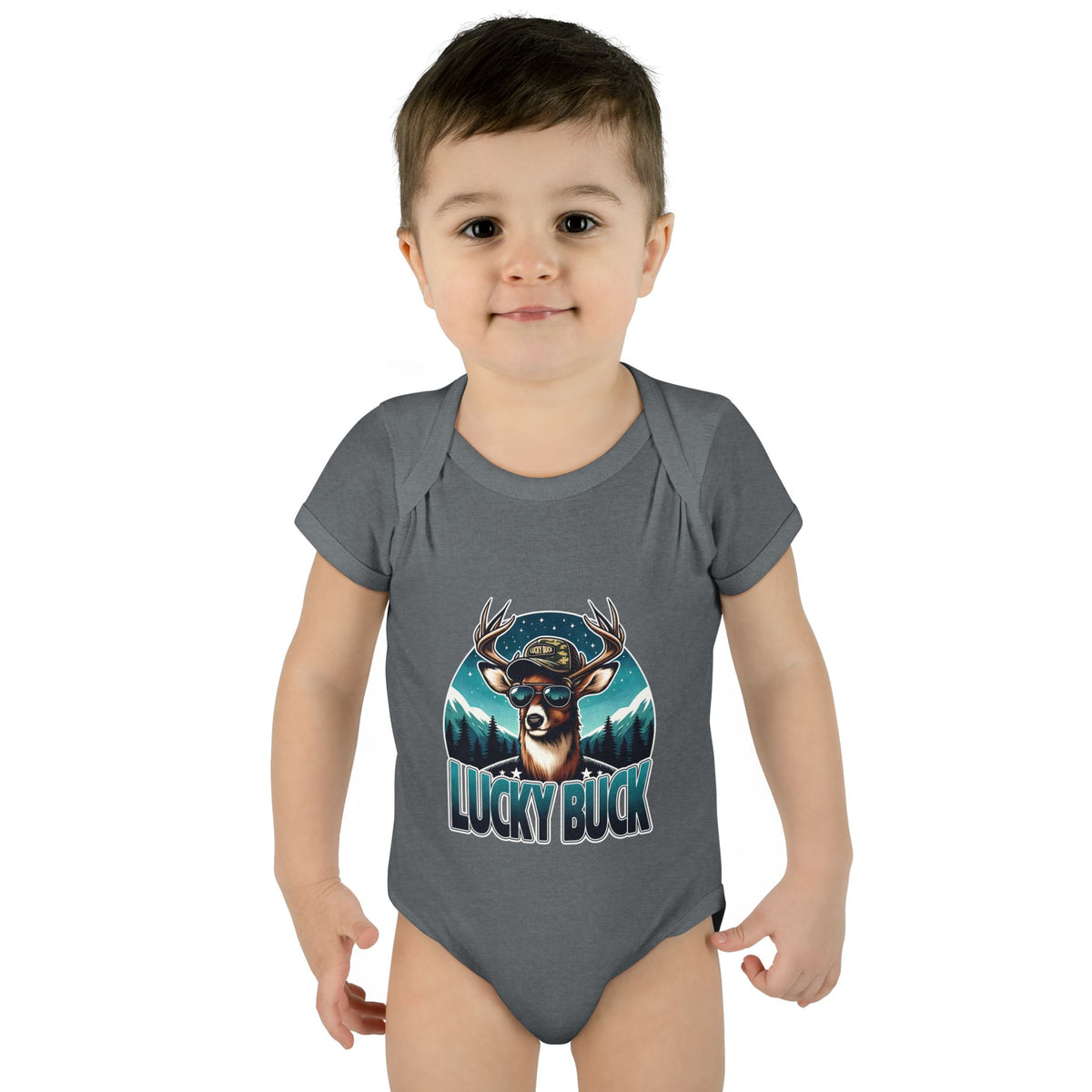 Lucky Buck Baby Bodysuit — Cute Deer Infant One-Piece