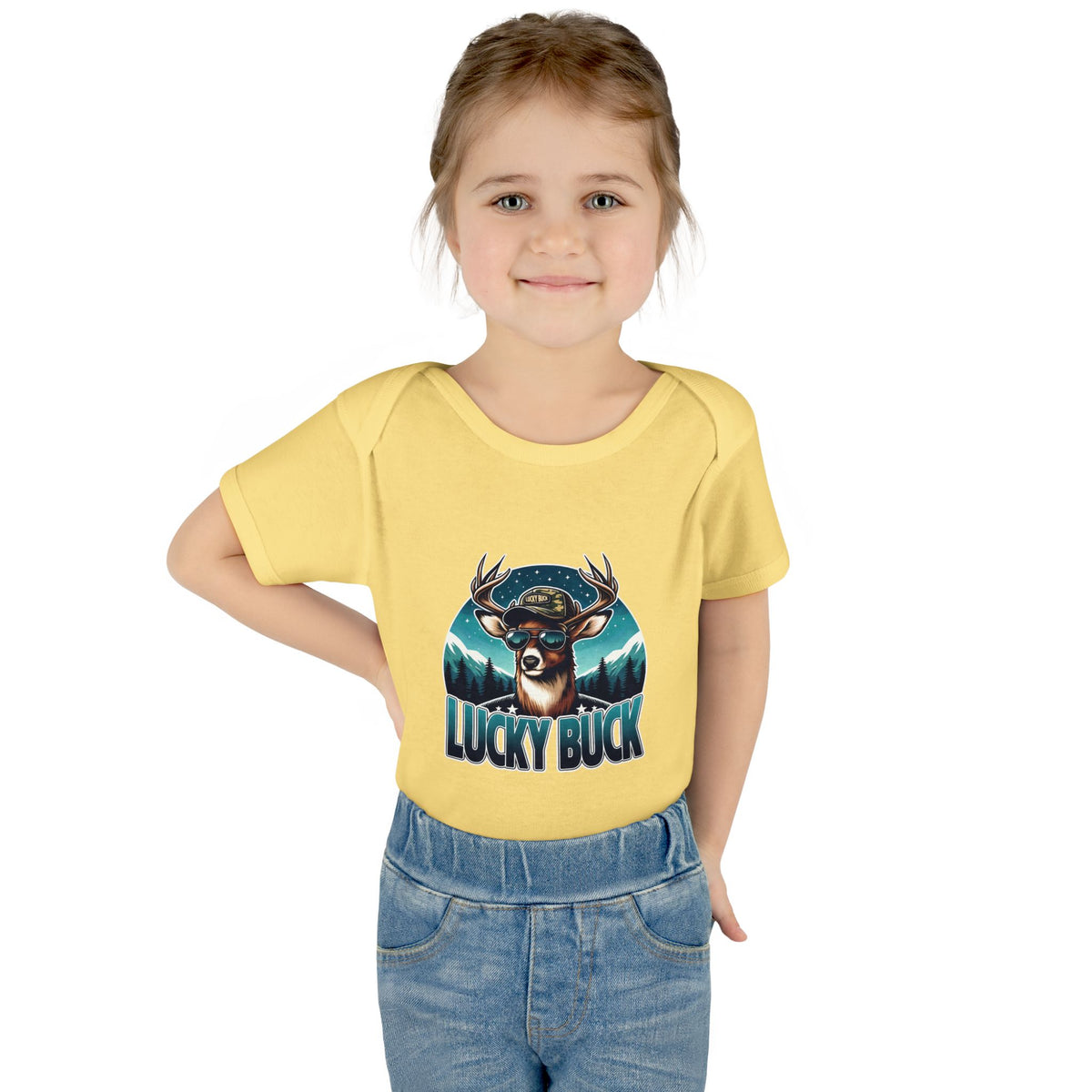 Lucky Buck Baby Bodysuit — Cute Deer Infant One-Piece