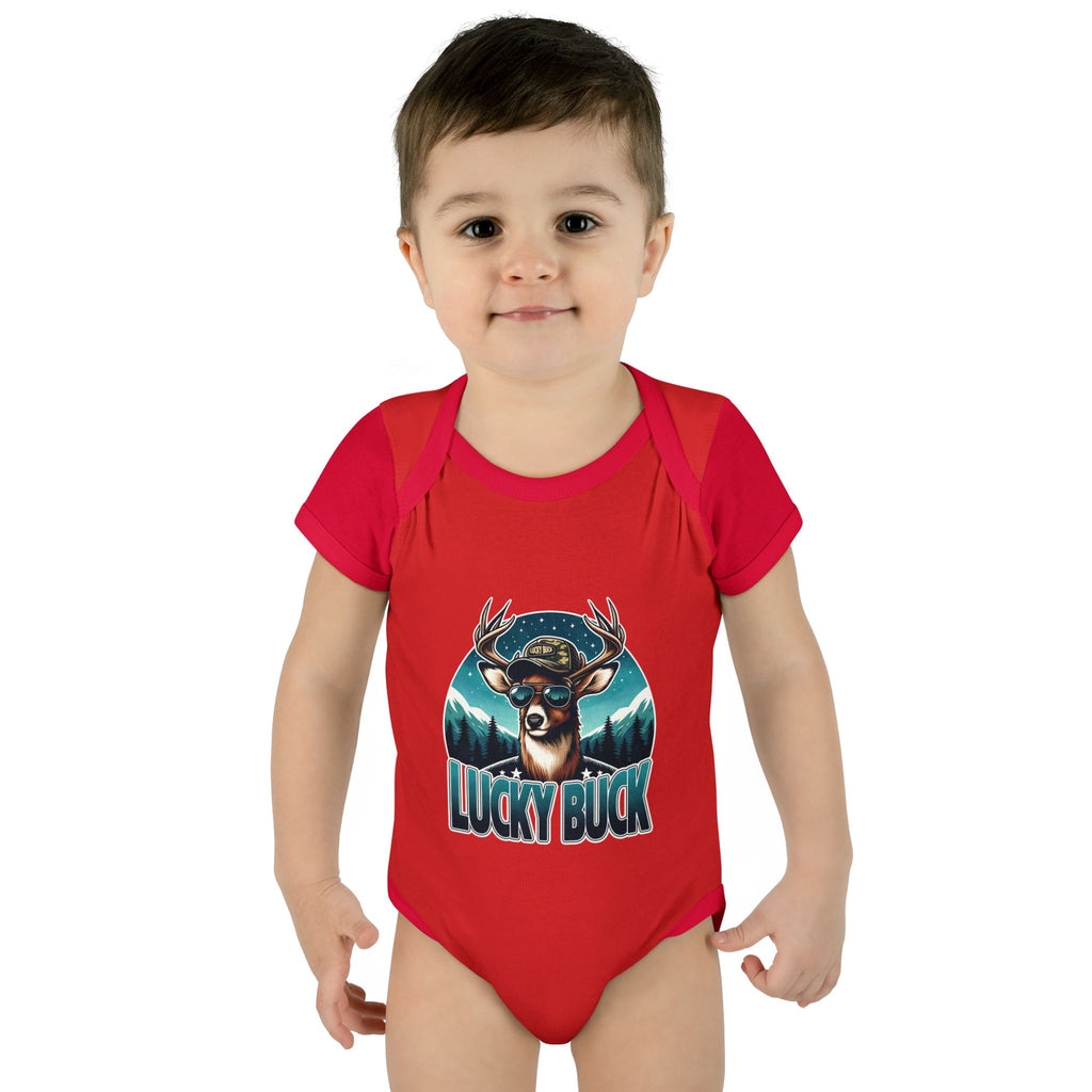 Lucky Buck Baby Bodysuit — Cute Deer Infant One-Piece