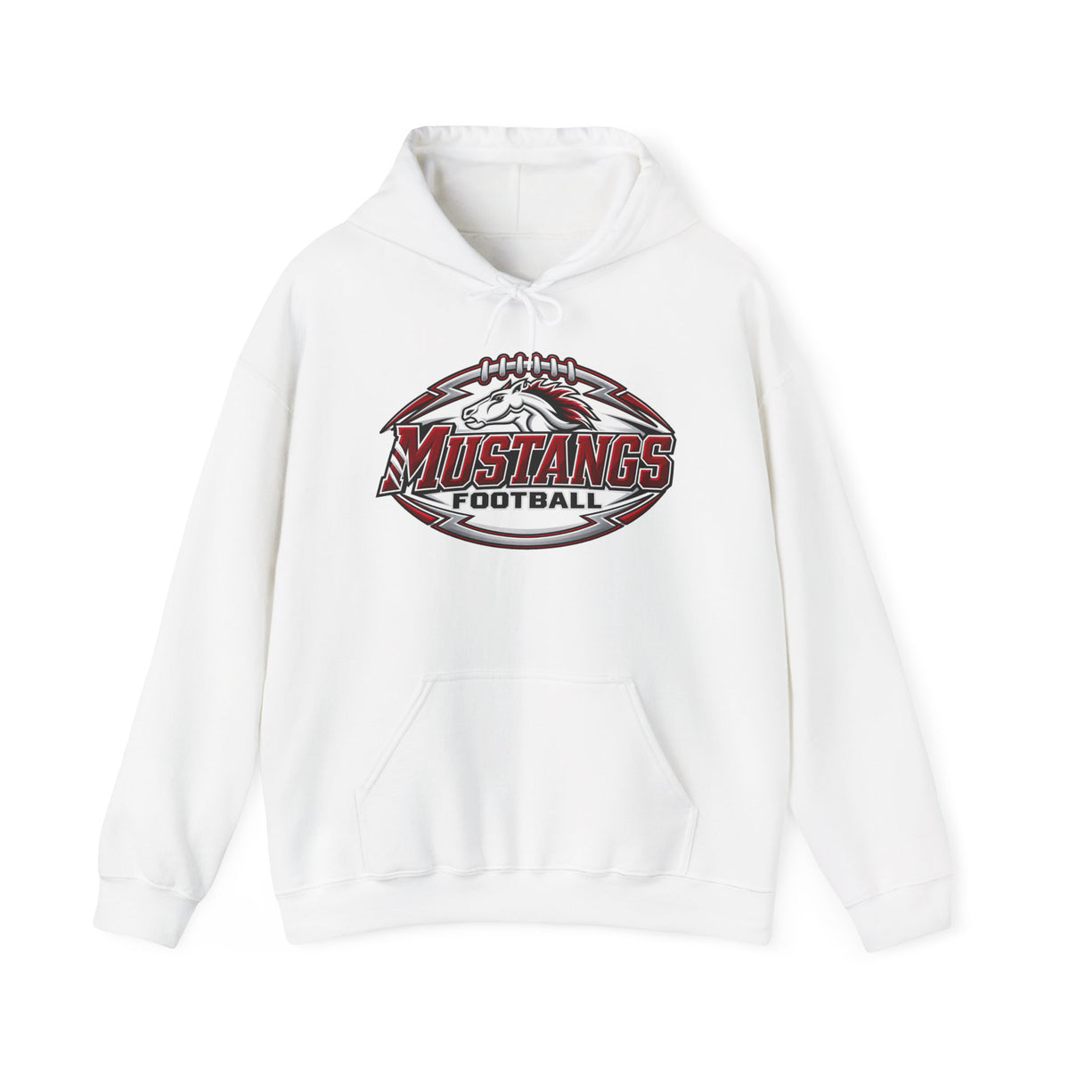 Mustangs Football Hoodie — Vintage Mascot Football Logo Pullover