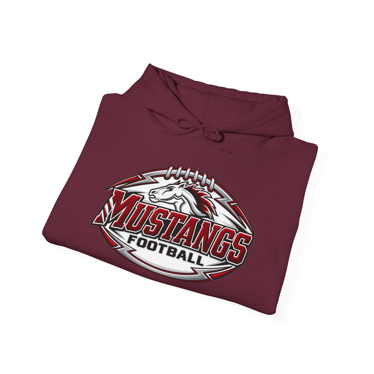 Mustangs Football Hoodie — Vintage Mascot Football Logo Pullover