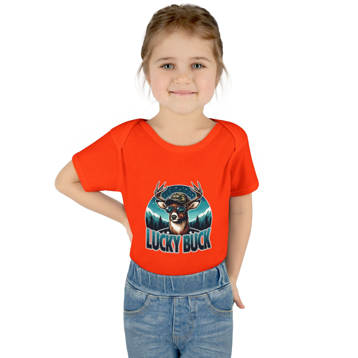 Lucky Buck Baby Bodysuit — Cute Deer Infant One-Piece