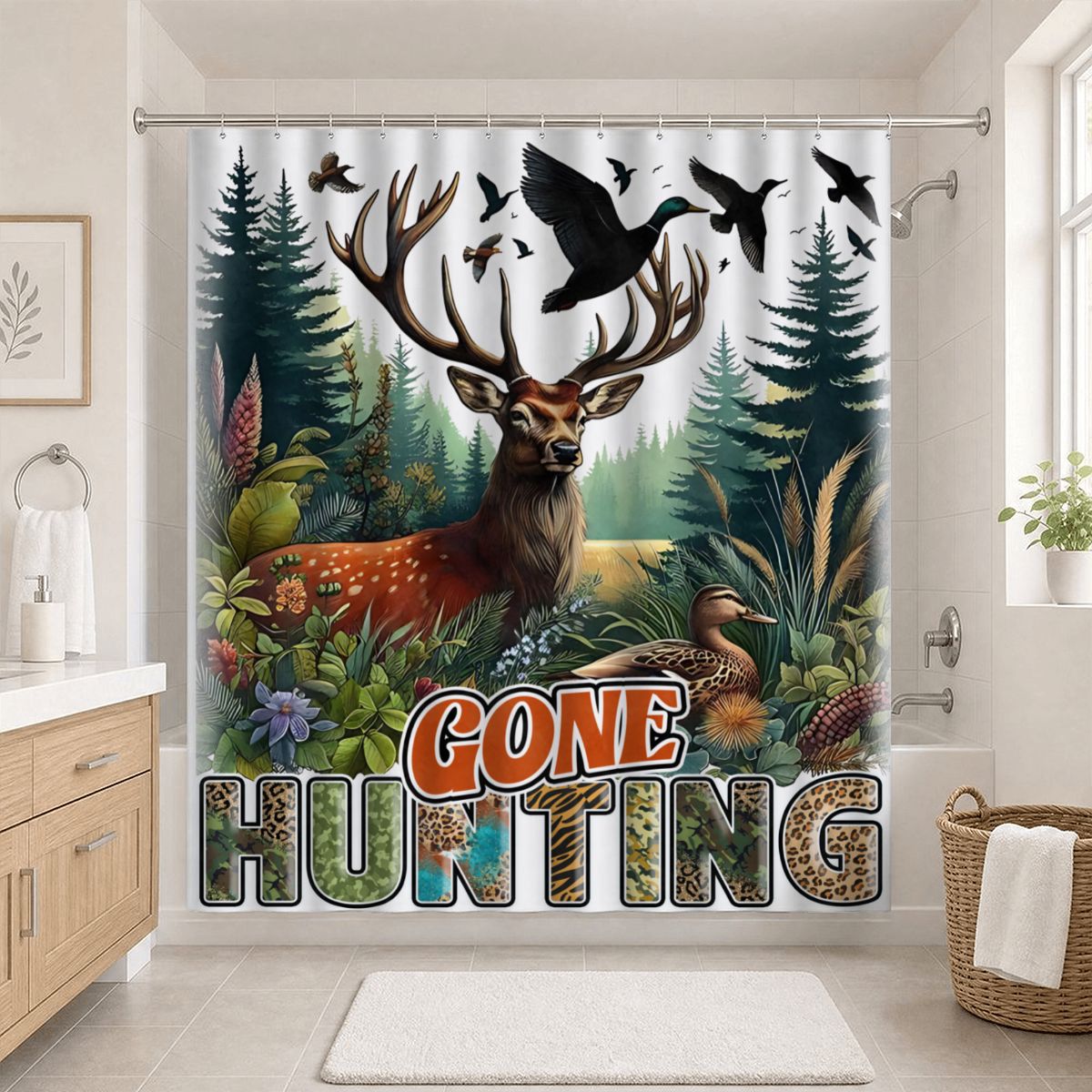 Bathroom Shower Curtain (Made in USA) A08VI24050610 A08VI24050604 A08VI24050608