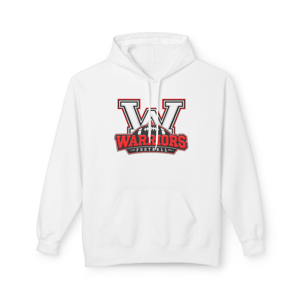 Warriors Football V Logo Hoodie — High School Team Spirit Pullover