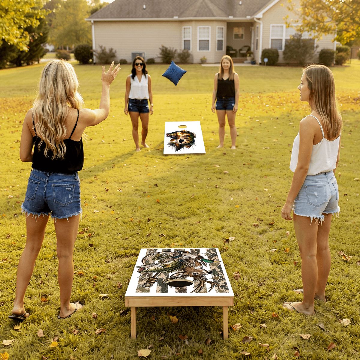 Cornhole Boards Game Set DeerFish 70