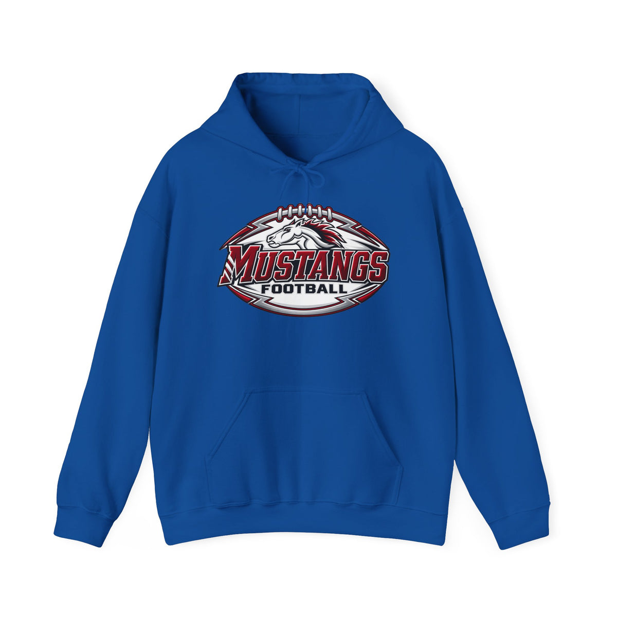 Mustangs Football Hoodie — Vintage Mascot Football Logo Pullover