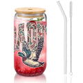 Glass Tumbler with Straw  Bamboo Lid  (16oz) Mama Hunting Dad Deer Camouflage Camo Waterfowl Deer Camo Men TShirt Mallard Duck Hunting Dad Retro Camouflage Daddy Father's Day TShirt