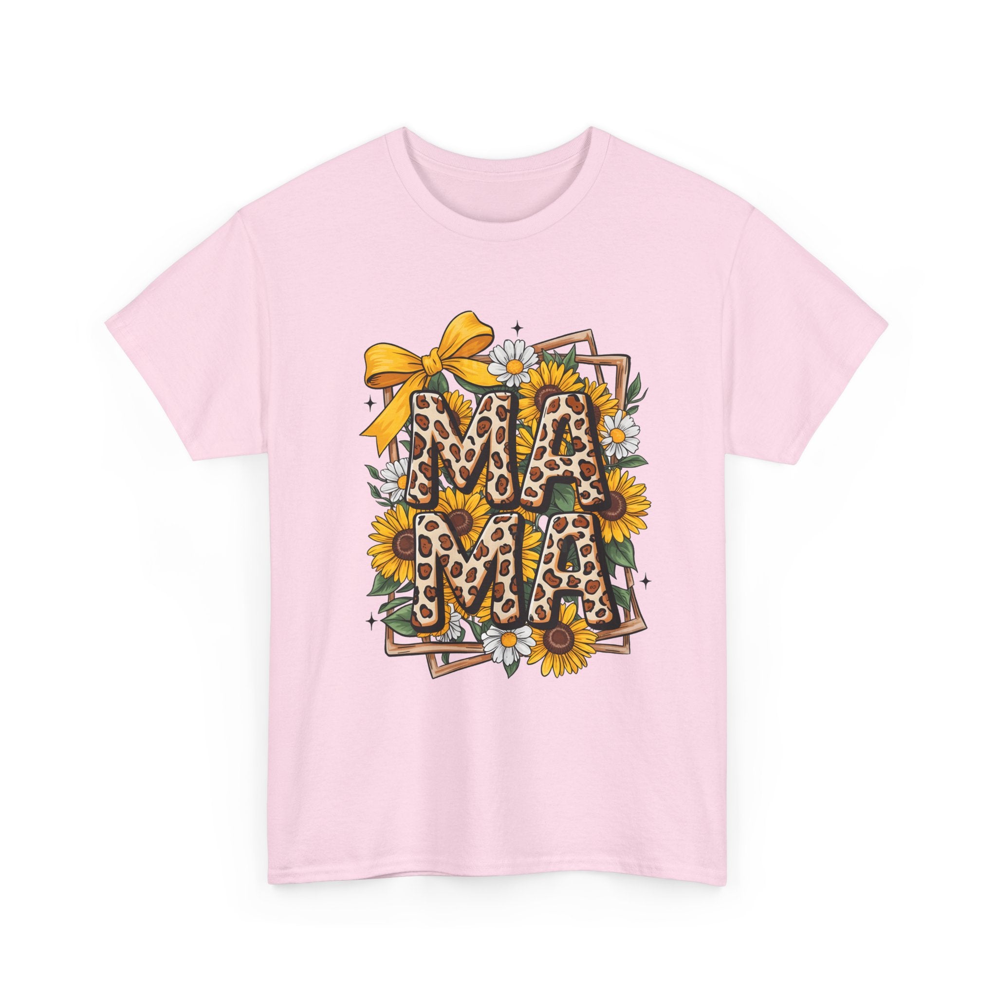 Mama Leopard Print Sunflower T-Shirt