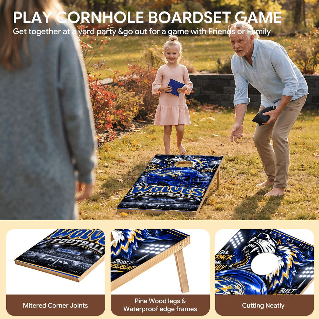 Cornhole Boards Game Set Pleasant Hill Wolves