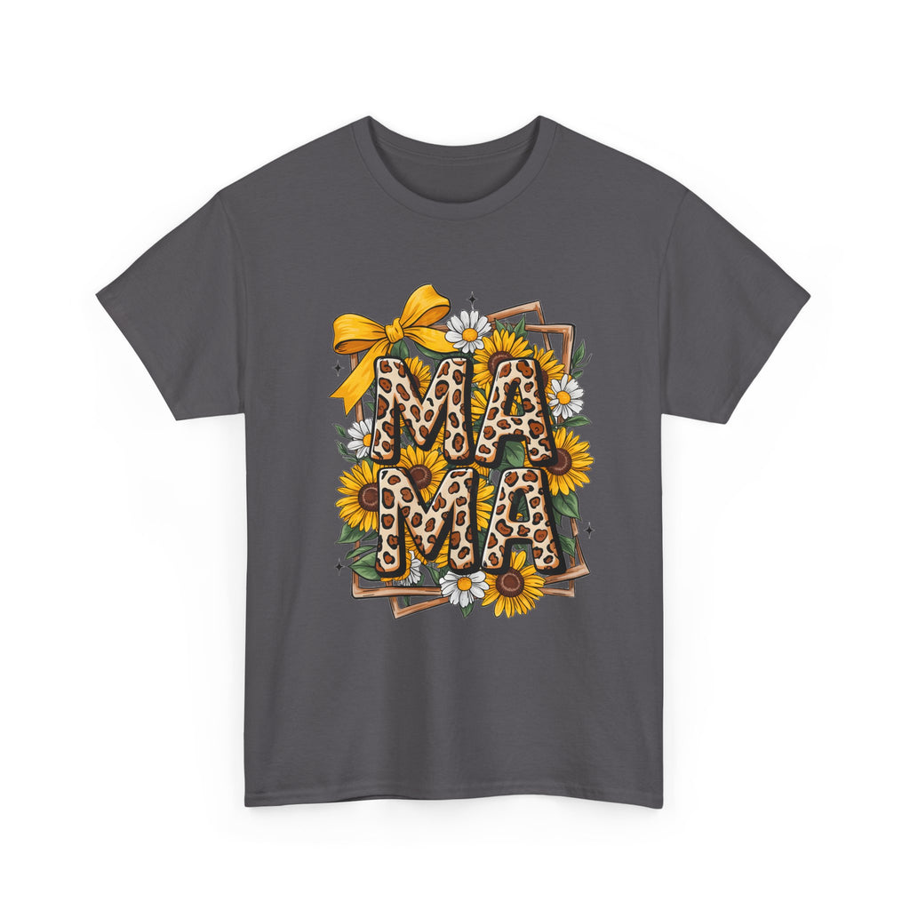 Mama Leopard Print Sunflower T-Shirt