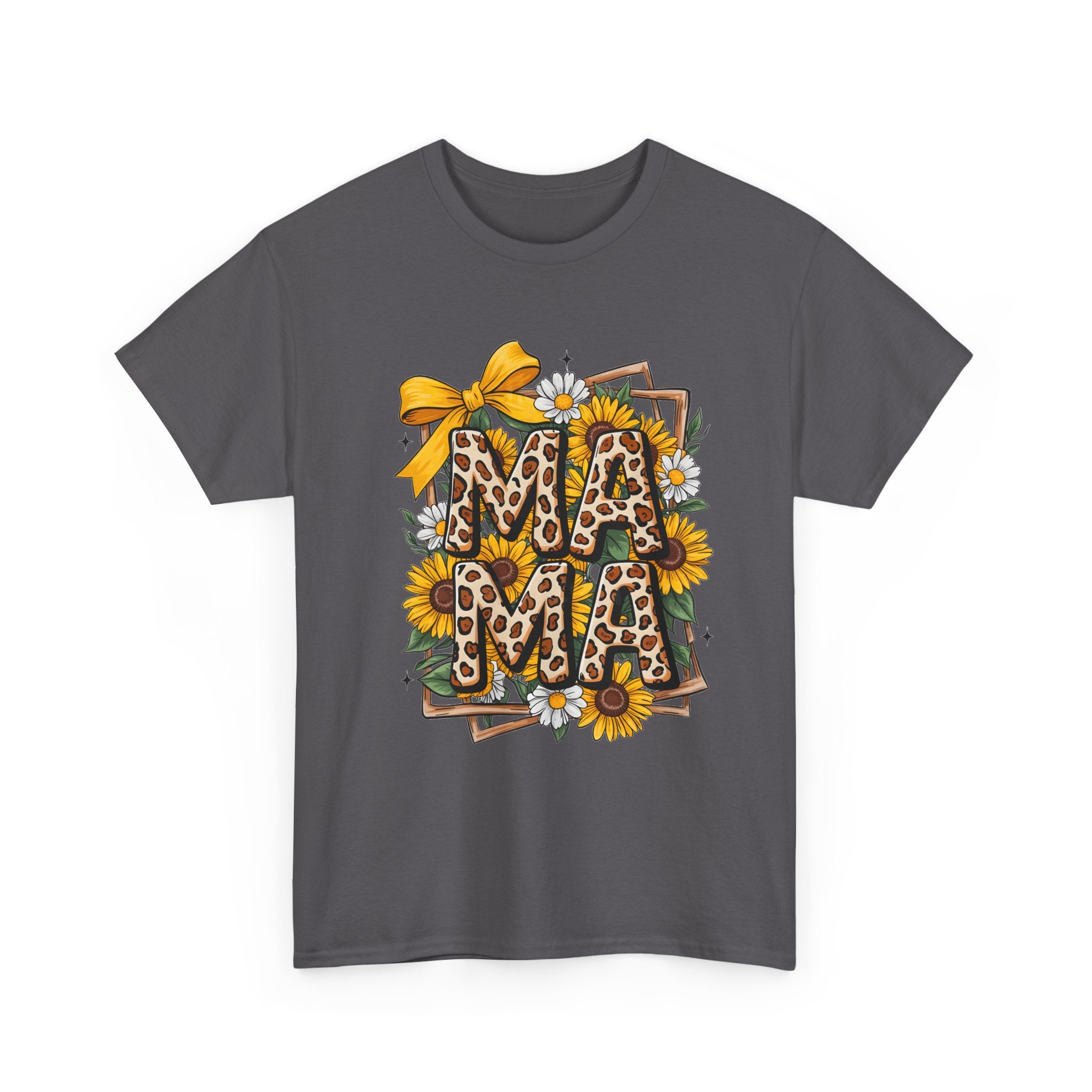 Mama Leopard Print Sunflower T-Shirt