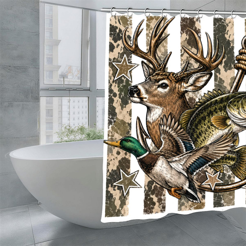 Shower Curtain 70.8"x70.8" (Made in USA) DeerFish