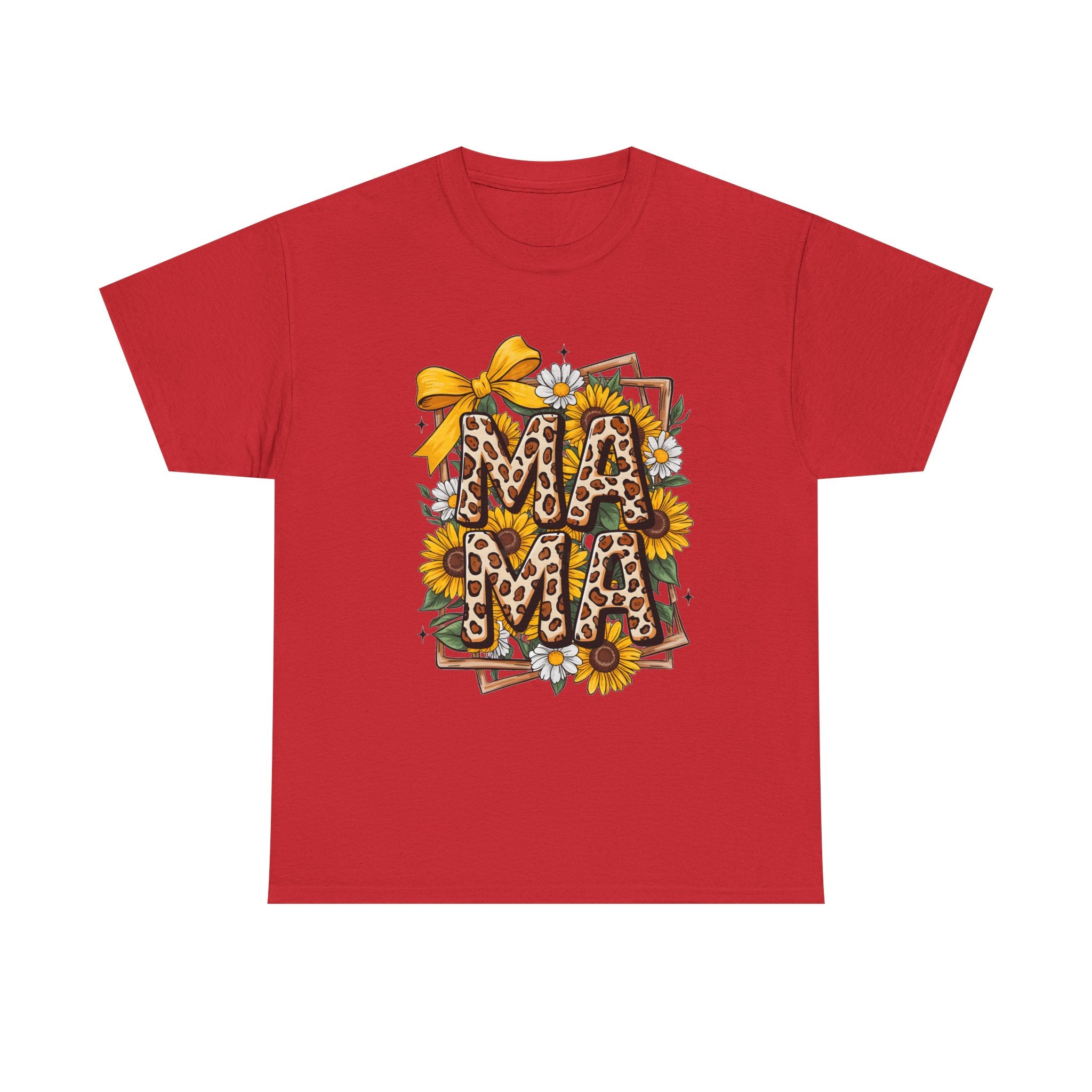 Mama Leopard Print Sunflower T-Shirt