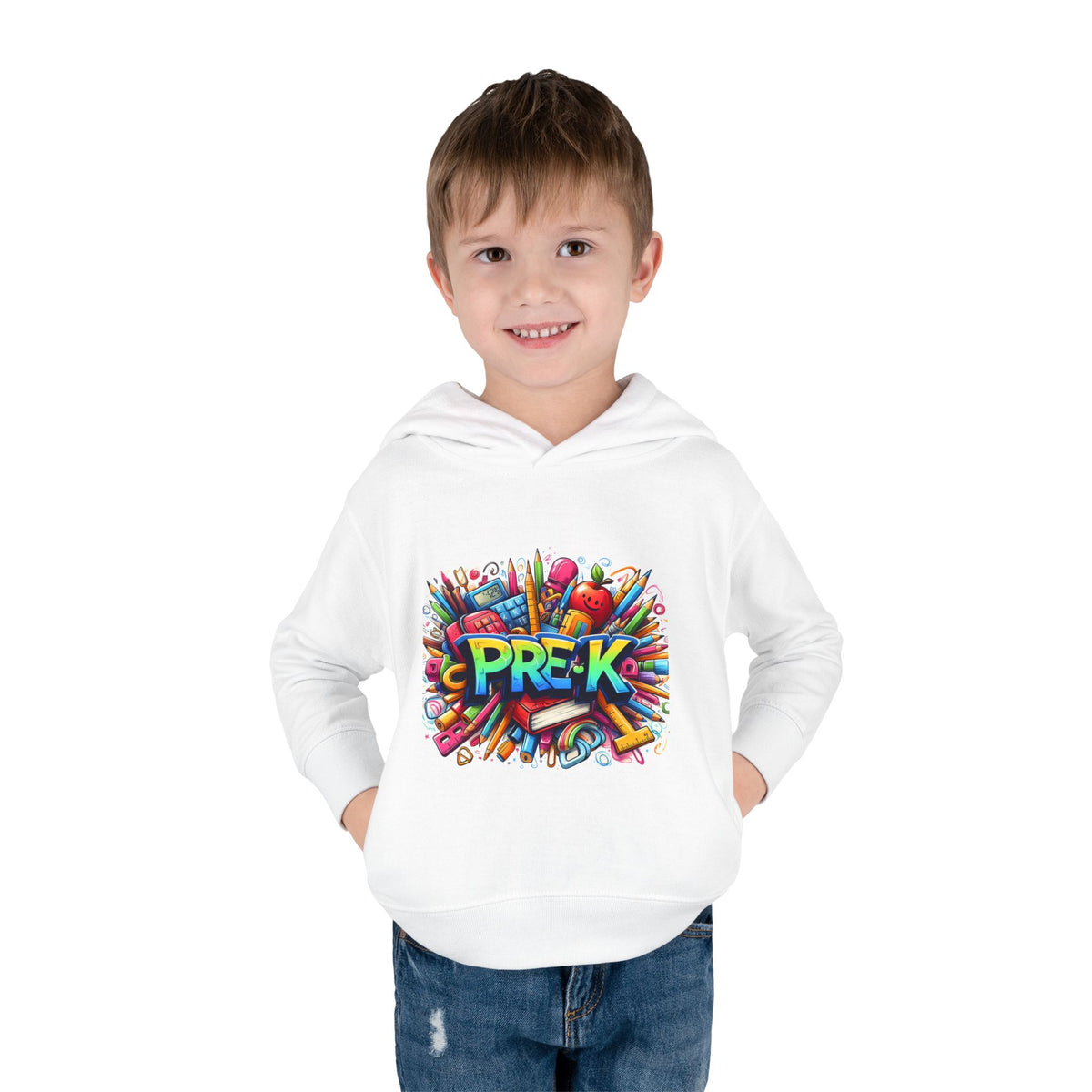 Pre-K Toddler Hoodie — Colorful School Kids Pullover Fleece