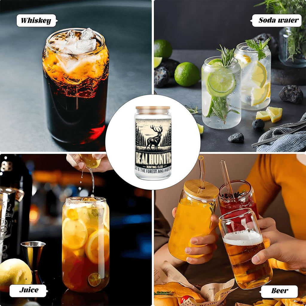 Glass Tumbler with Straw  Bamboo Lid  (16oz) A08VI24050618
