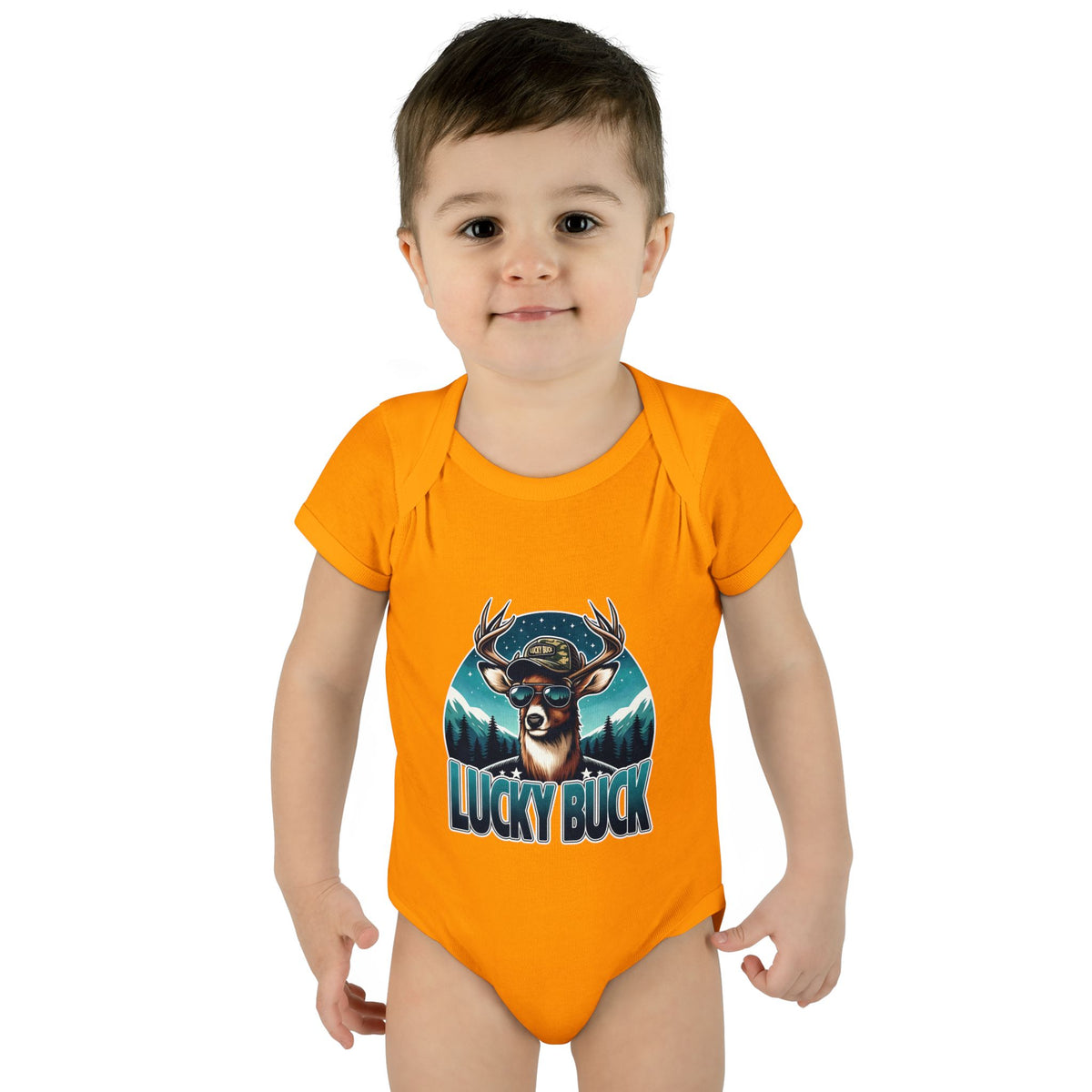 Lucky Buck Baby Bodysuit — Cute Deer Infant One-Piece