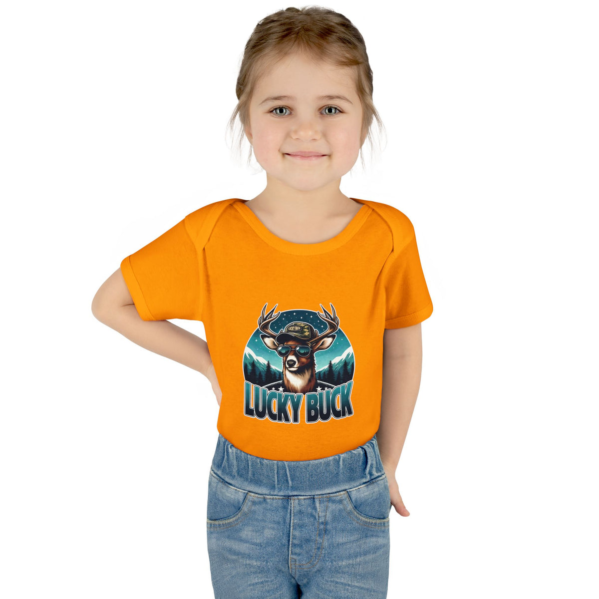 Lucky Buck Baby Bodysuit — Cute Deer Infant One-Piece