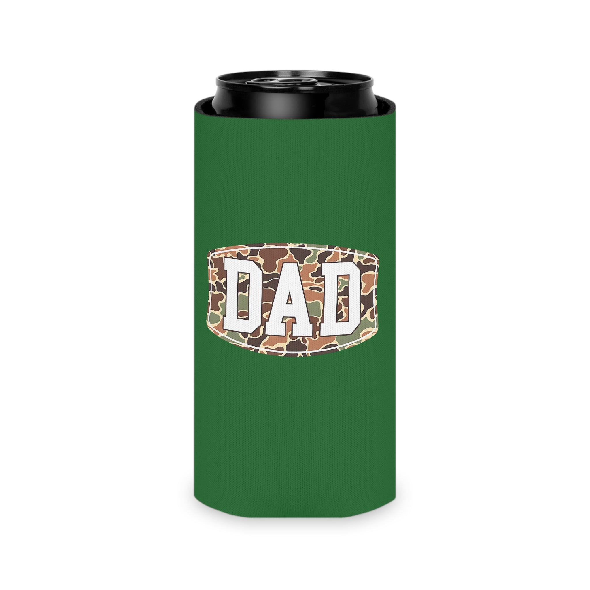 Dad Camo Can Cooler – Insulated Beer Koozie for Father’s Day & Outdoor Gifts