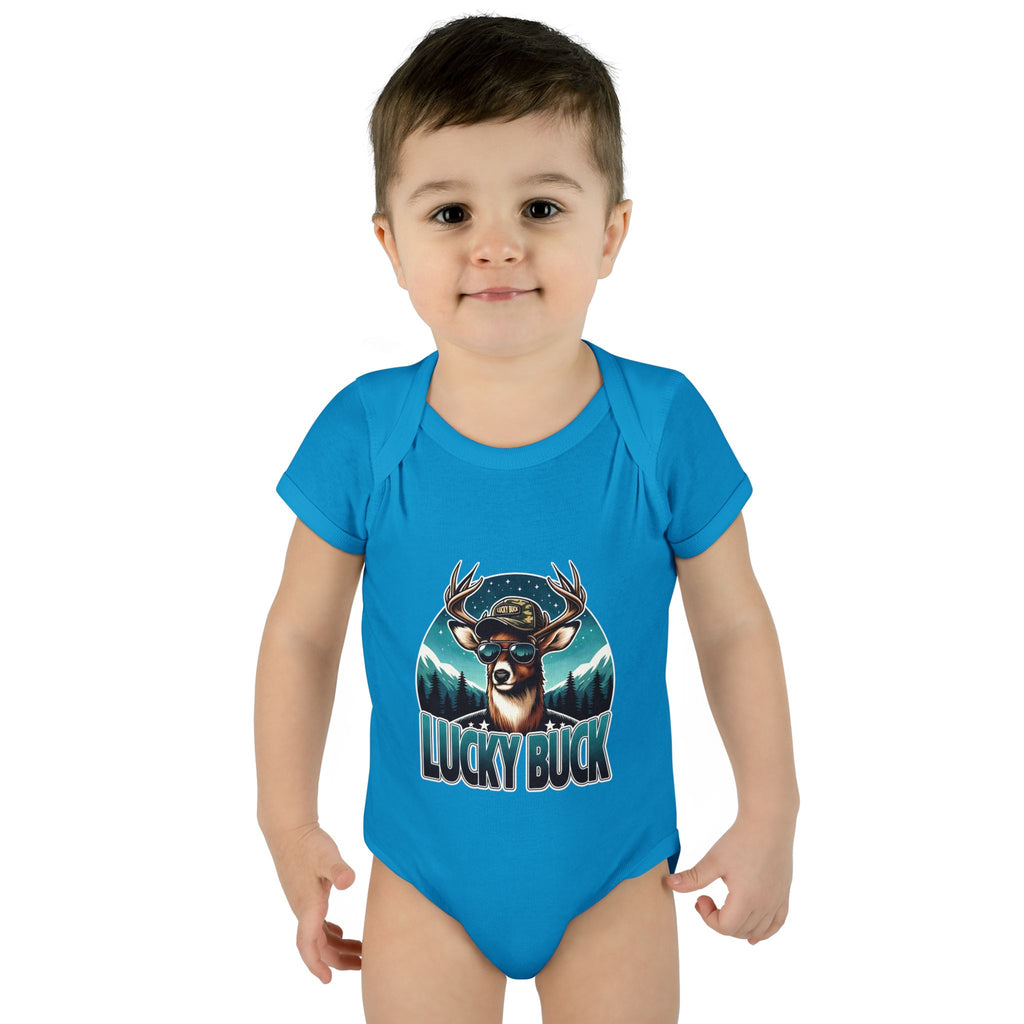Lucky Buck Baby Bodysuit — Cute Deer Infant One-Piece