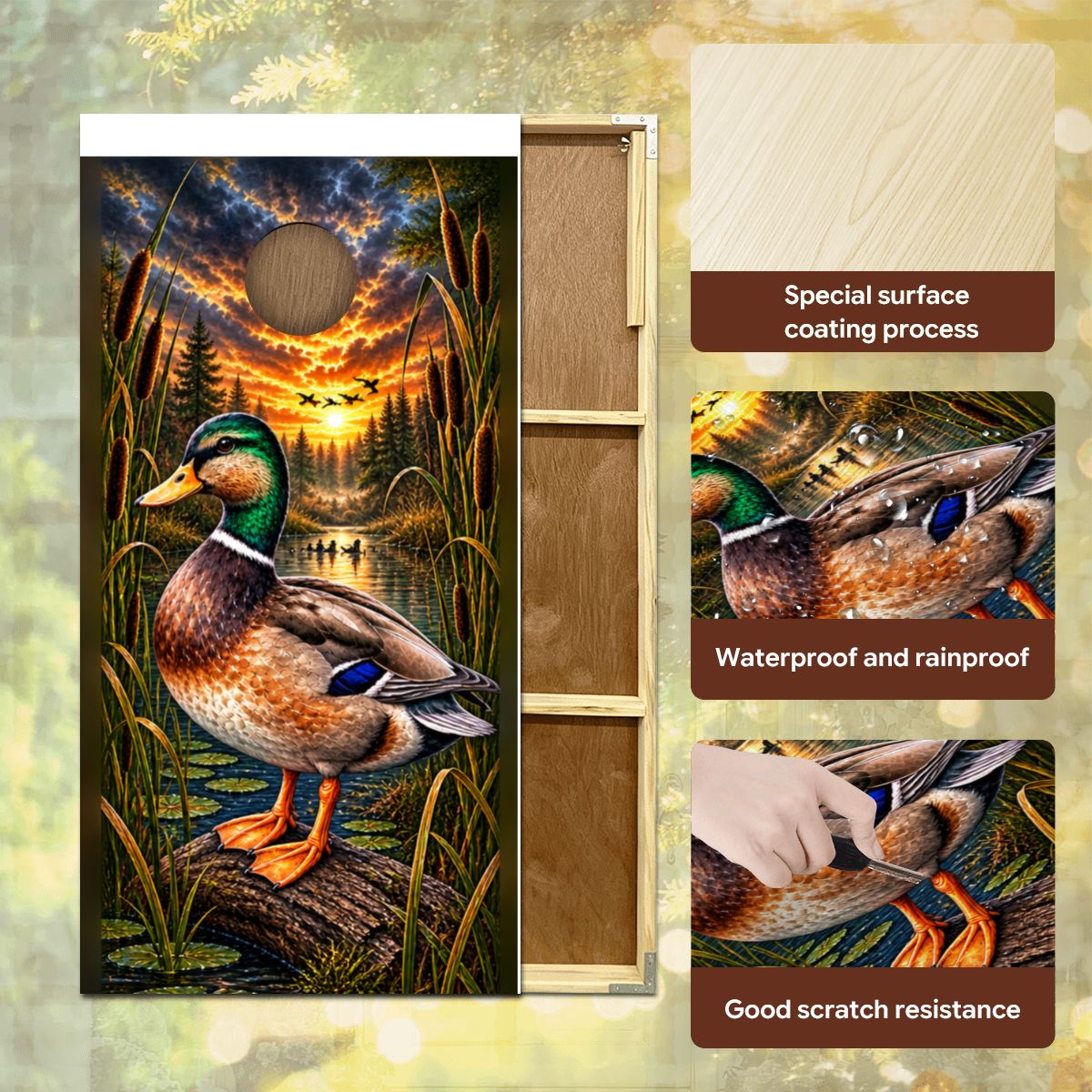 Cornhole Boards Game Set PrintKKMallardWetlands7086x14173