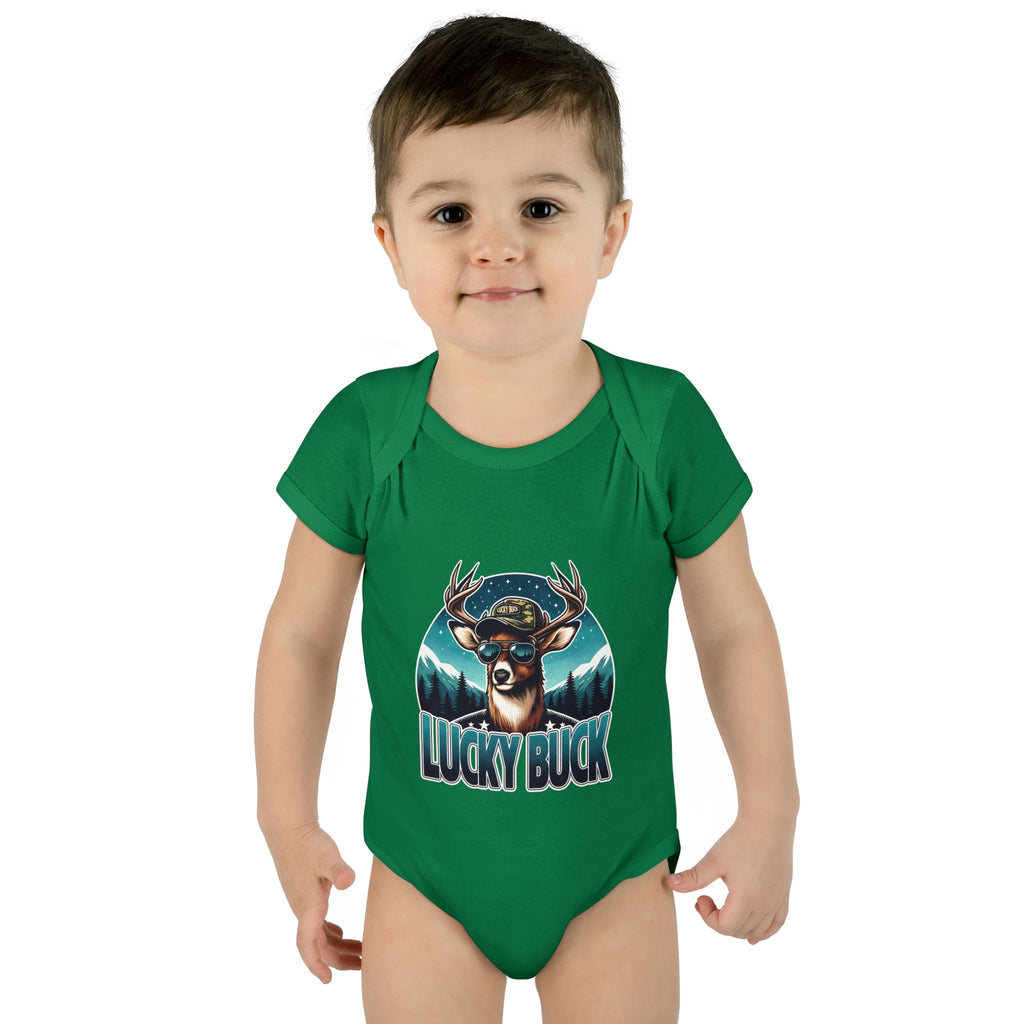 Lucky Buck Baby Bodysuit — Cute Deer Infant One-Piece