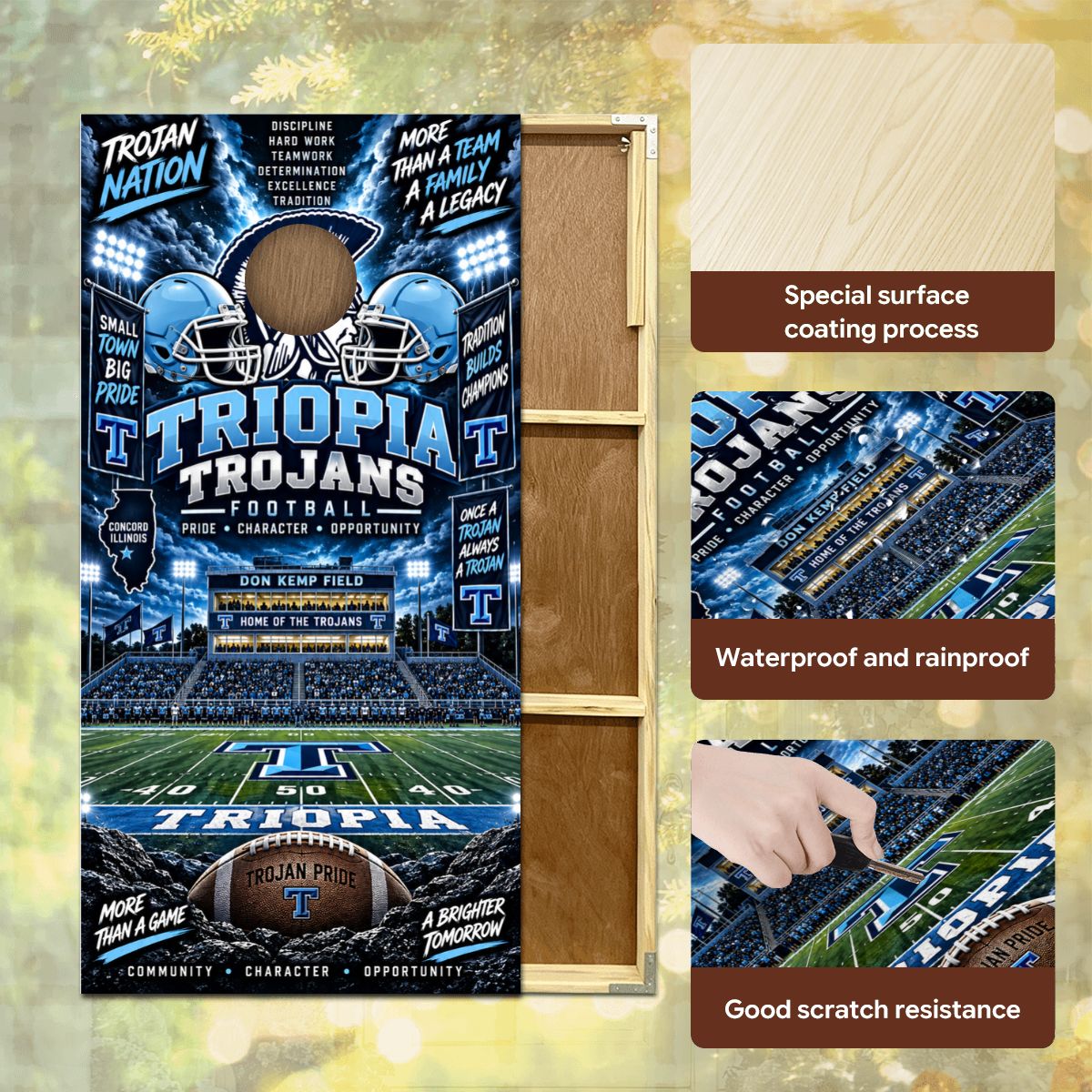 Cornhole Boards Game Set Triopia Trojans