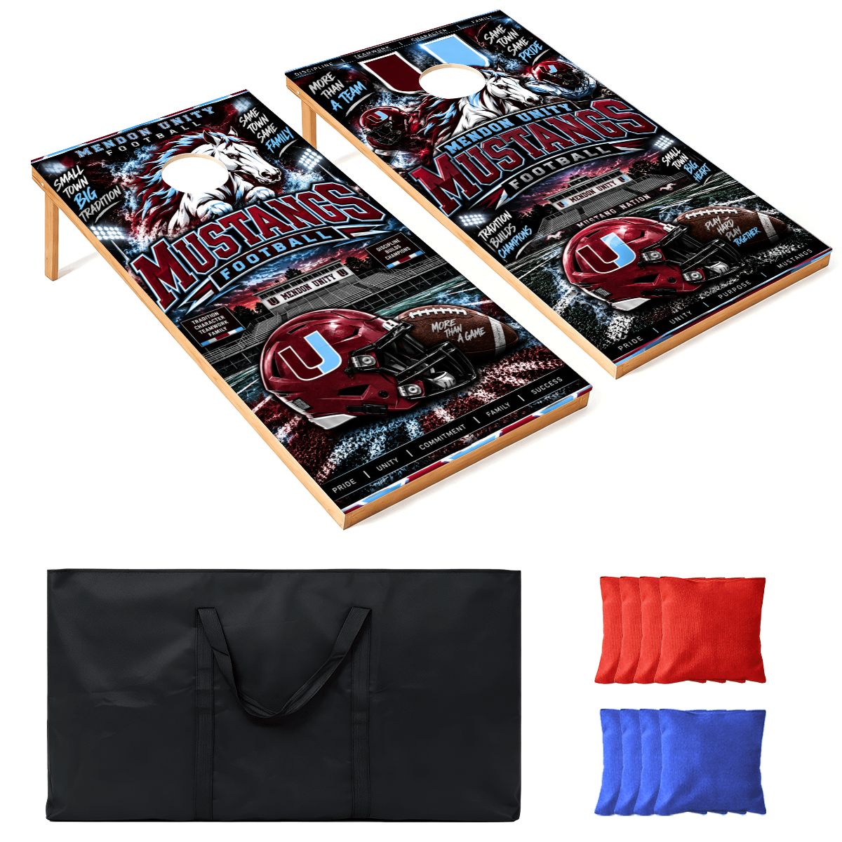 Cornhole Boards Game Set Mendon Unity Mustangs