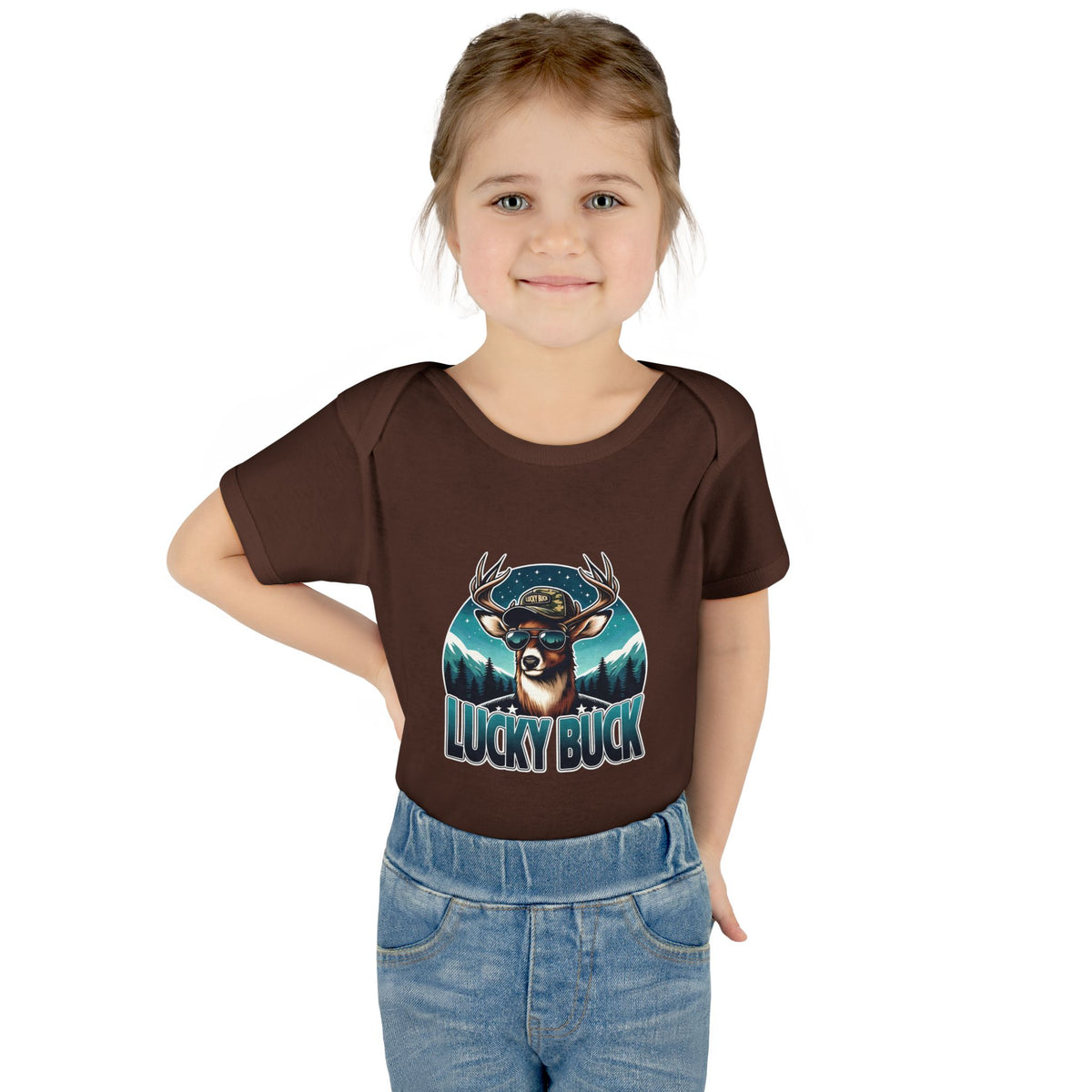 Lucky Buck Baby Bodysuit — Cute Deer Infant One-Piece