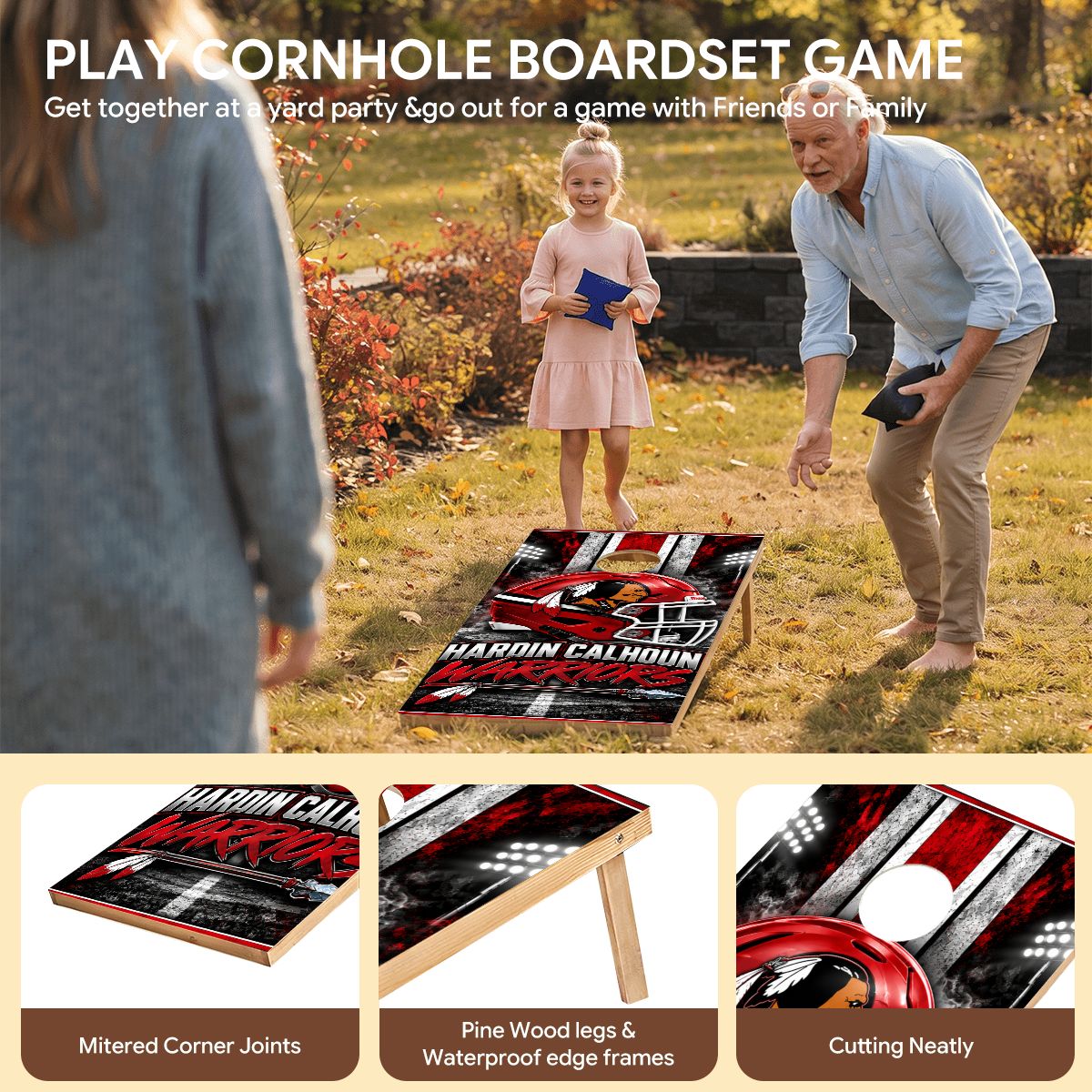 Cornhole Boards Game Set Calhoun Warriors
