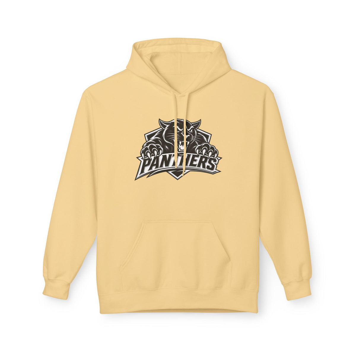 Panthers Logo Hoodie — Vintage Black & White Sports Pullover