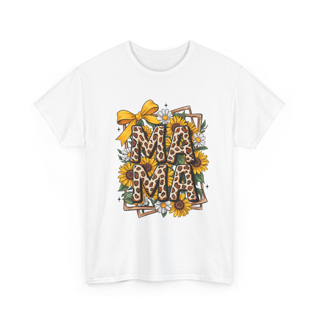 Mama Leopard Print Sunflower T-Shirt