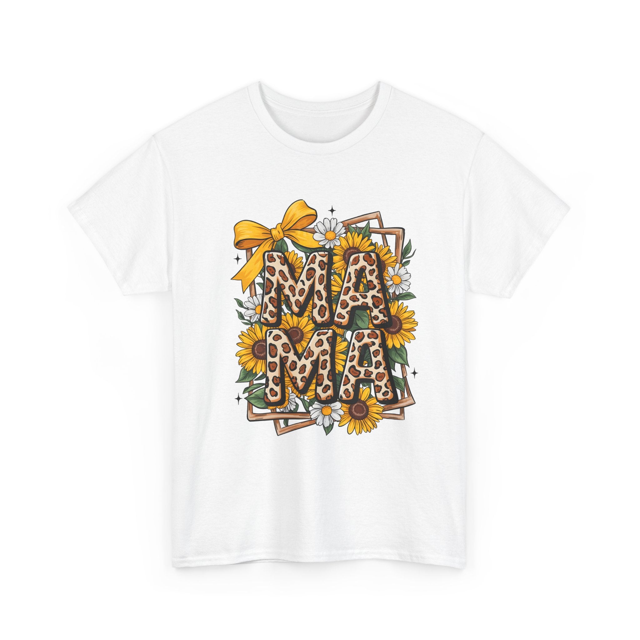 Mama Leopard Print Sunflower T-Shirt