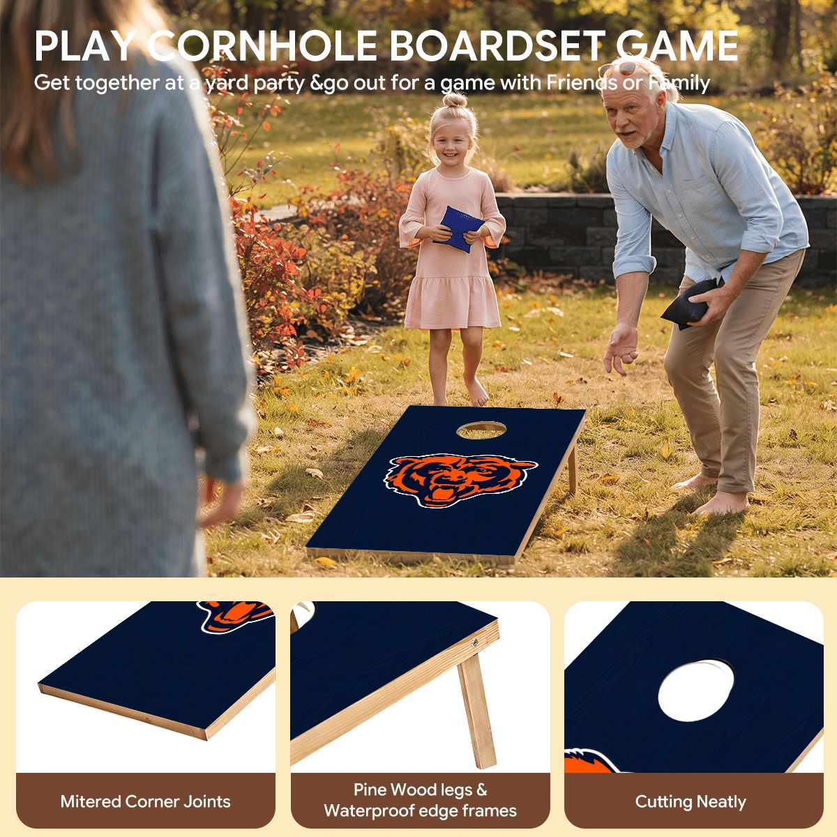 Cornhole Boards Game Set PrintKKBearsNavyCornhole7086x14173 PrintKKPackersGreenCornhole7086x14173