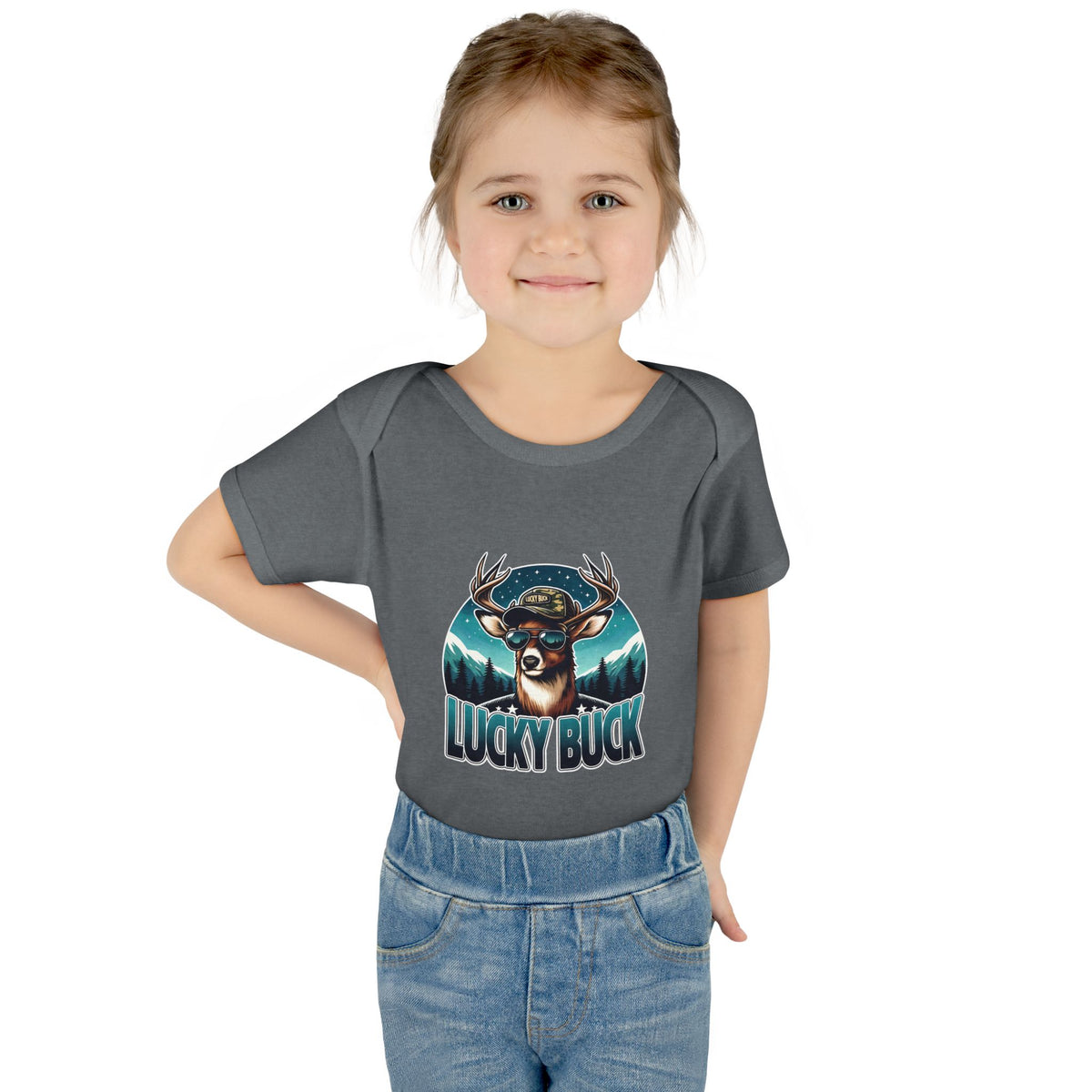 Lucky Buck Baby Bodysuit — Cute Deer Infant One-Piece