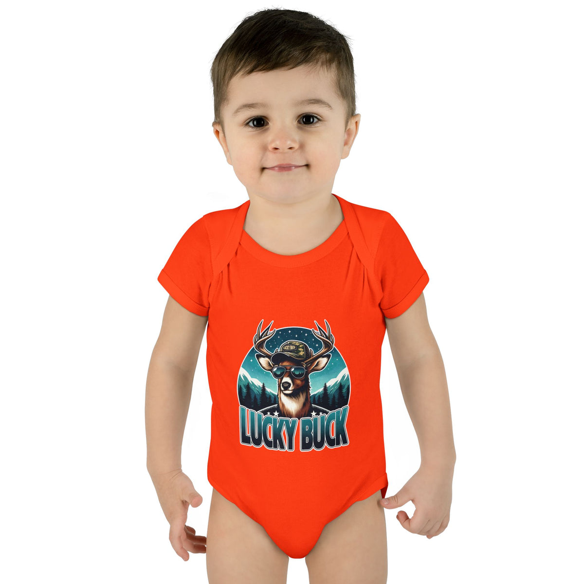Lucky Buck Baby Bodysuit — Cute Deer Infant One-Piece