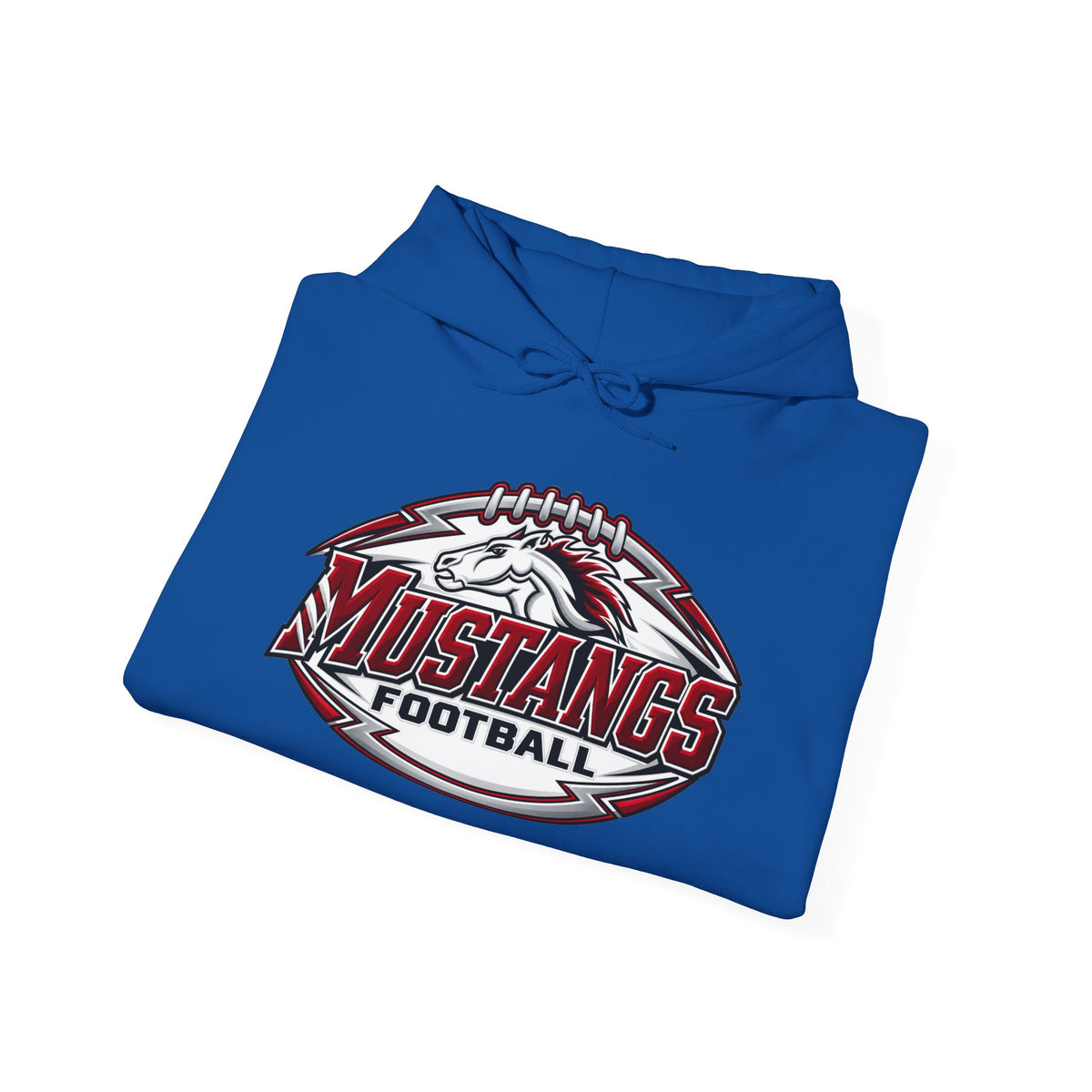 Mustangs Football Hoodie — Vintage Mascot Football Logo Pullover