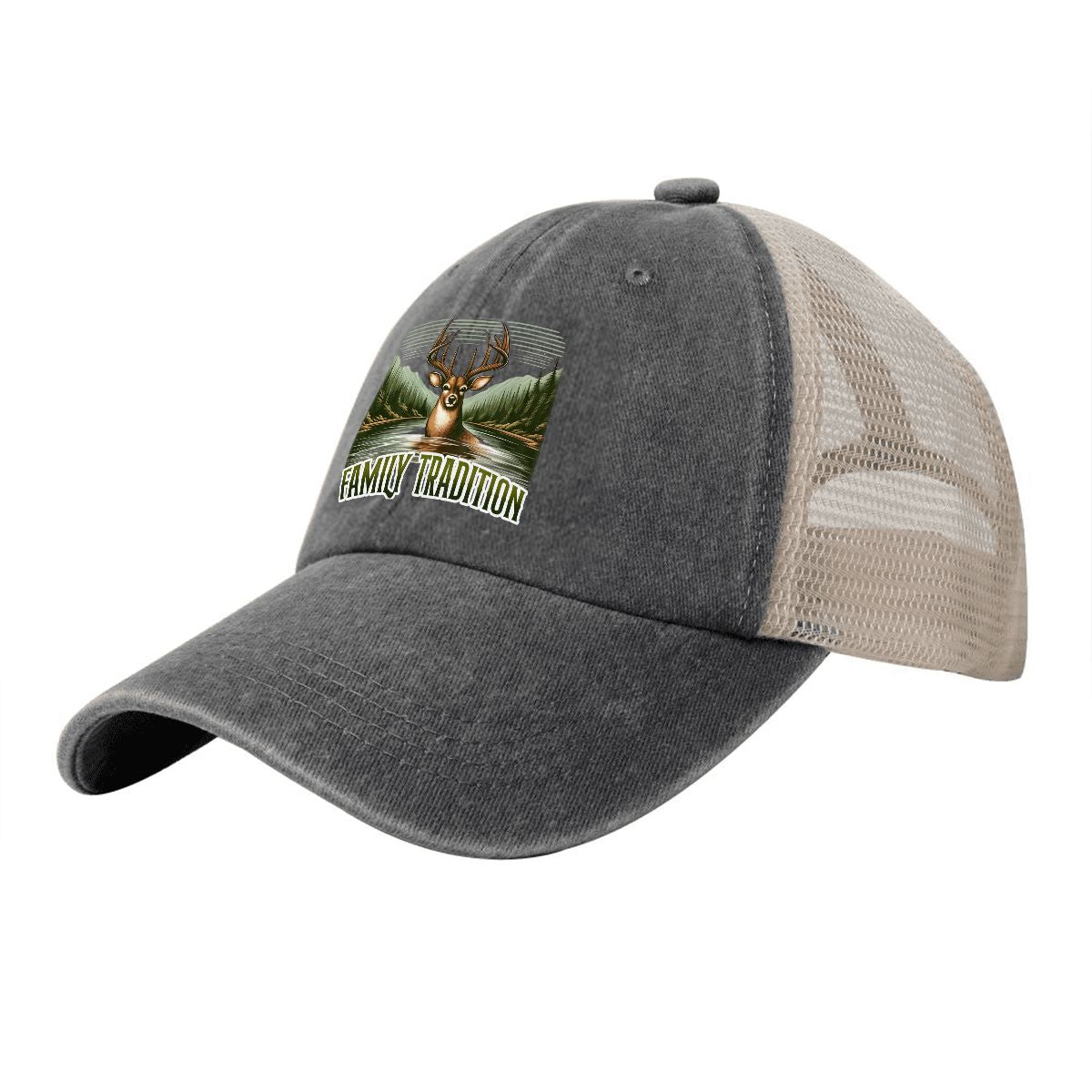 Washed Denim Mesh Cap A08VI24050610