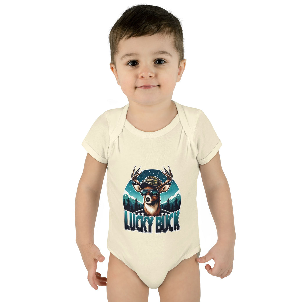 Lucky Buck Baby Bodysuit — Cute Deer Infant One-Piece