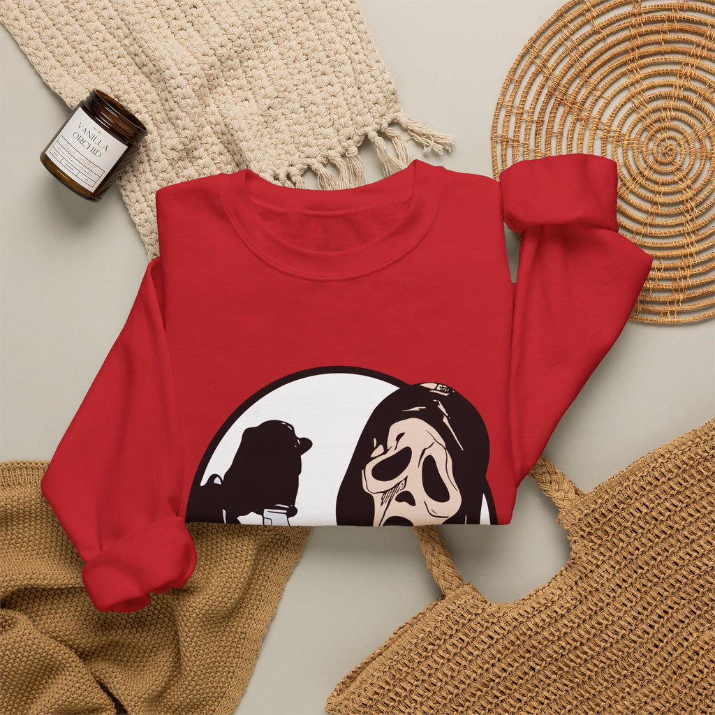 Scream Mask Crewneck Sweatshirt - Horror Movie Ghostface Graphic