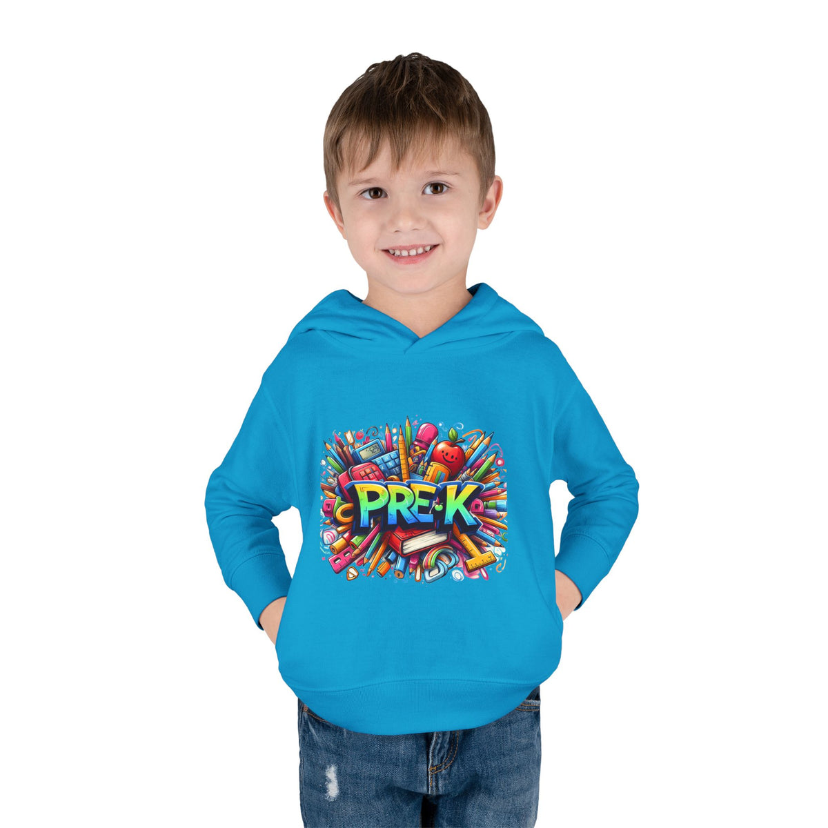 Pre-K Toddler Hoodie — Colorful School Kids Pullover Fleece
