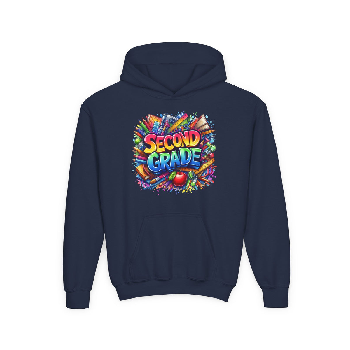Second Grade Kids Hoodie — Colorful School Ready Sweatshirt for Students