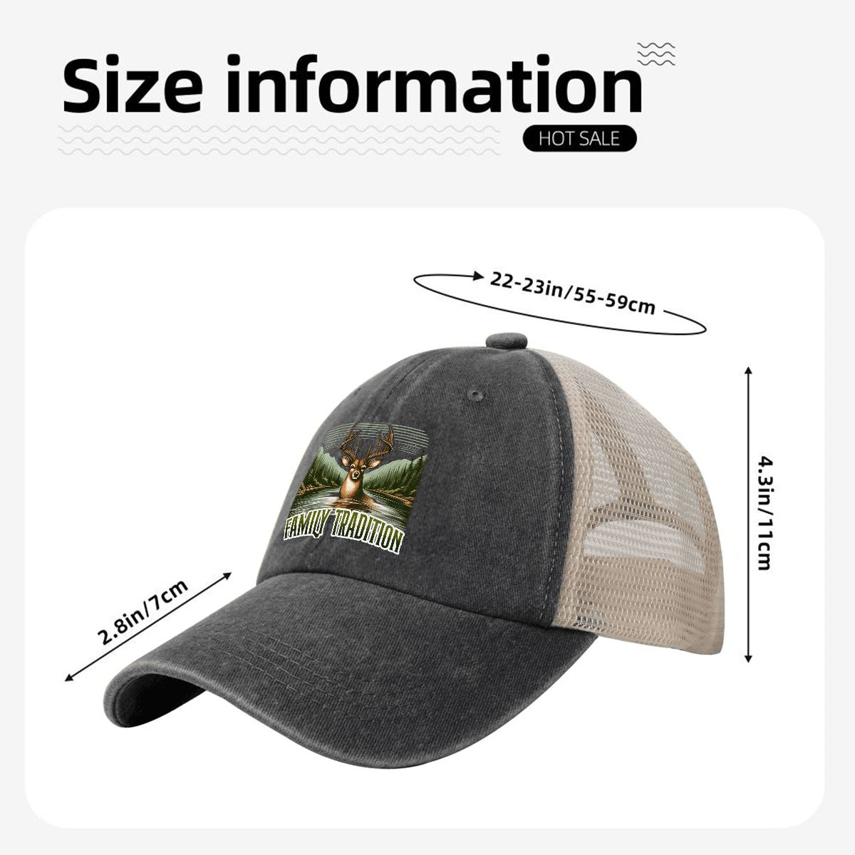 Washed Denim Mesh Cap A08VI24050610