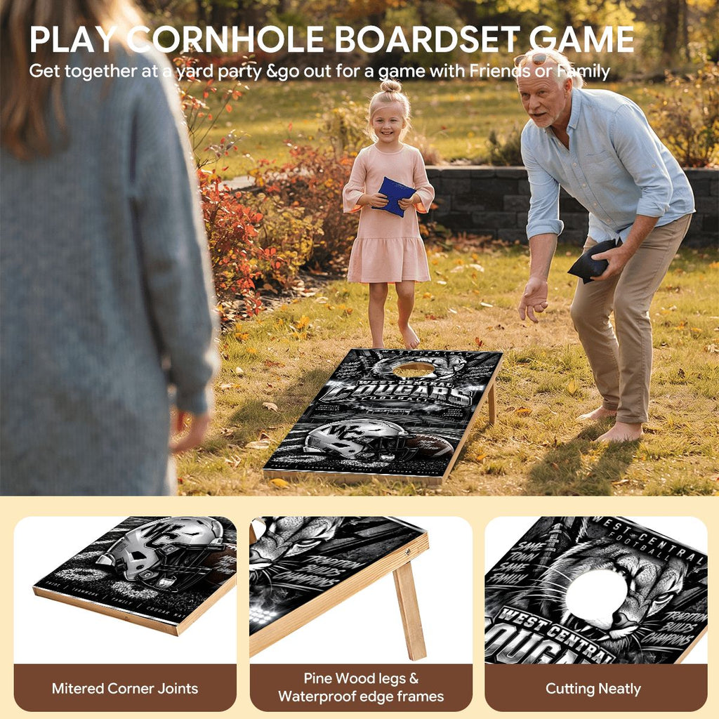 Cornhole Boards Game Set West Central Cougars