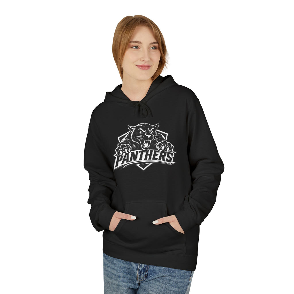 Panthers Logo Hoodie — Vintage Black & White Sports Pullover