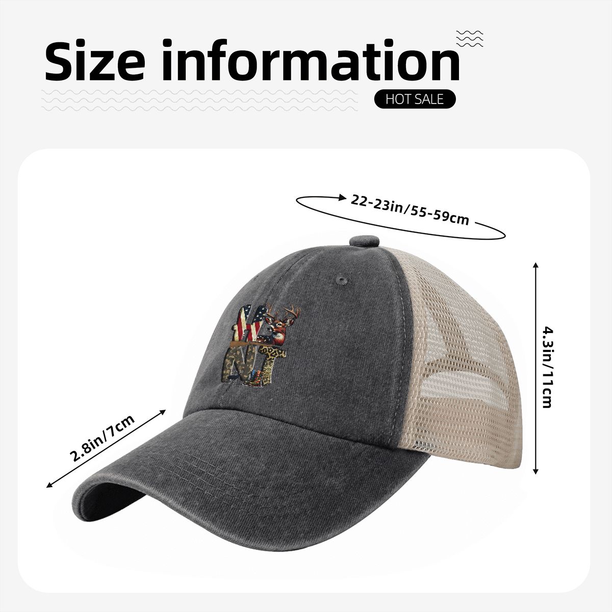 Washed Denim Mesh Cap (Made in USA) A08VI24050611
