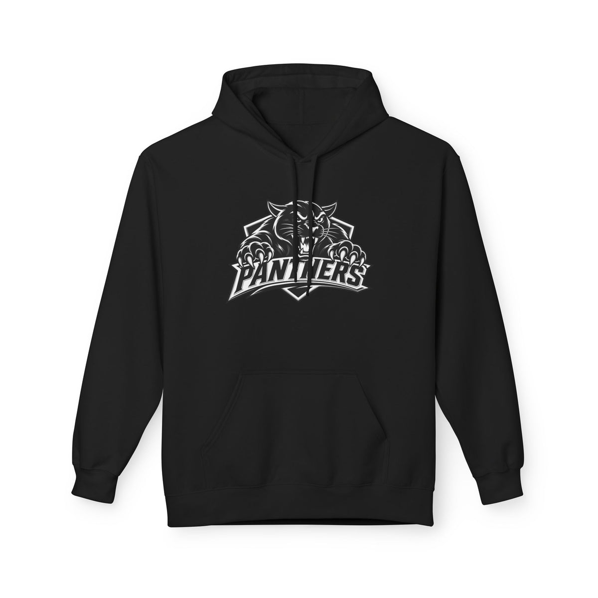 Panthers Logo Hoodie — Vintage Black & White Sports Pullover